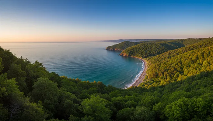 کیفیت زندگی در شمال ایران با منظره دریا و جنگلهای سرسبز